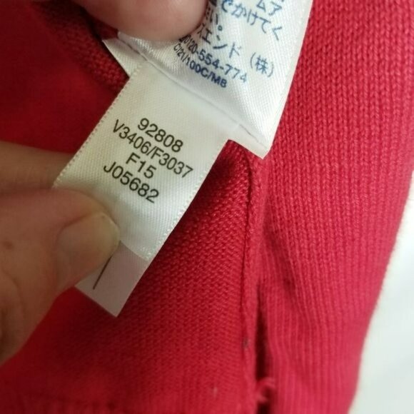 Lands End NWT‎ Womens Red Cardigan Sweater Button Down Long Sleeve 100% Cotton S - Picture 4 of 8